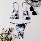 Damen Triangel-Bikini mit verstellbaren Trägern und Raffungen R&B