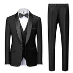 Herren nan dreiteiliges Smoking-Set mit Schalkragen, taillierter Weste und schlanker Passform R&B