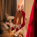 Damen Glamouröse Pumps mit funkelnden Applikationen und schickem Absatz R&B