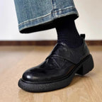 Damen modische Halbschuhe mit verstellbarem Klettverschluss und robustem Blockabsatz