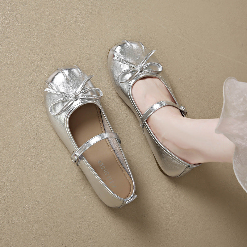 Damen Ballerinas mit verstellbarem Riemen und schickem Schleifen-Detail R&B