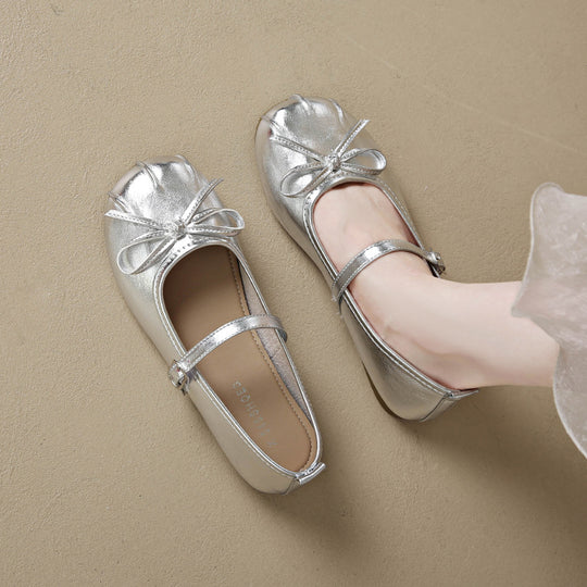 Damen Ballerinas mit verstellbarem Riemen und schickem Schleifen-Detail R&B