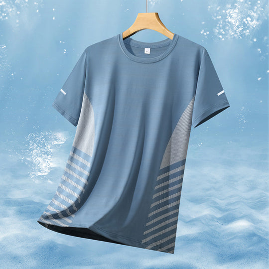 Herren nan atmungsaktives Sportshirt mit Netz-Einsätzen, feuchtigkeitsableitender Funktionsstoff und reflektierenden Streifen R&B