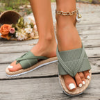 Damen Slide-Sandalen mit geflochtenem Riemen und komfortabler Sohle