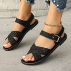 Damen Komfortable Riemensandalen mit modischem Lochmuster R&B