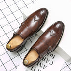 Damen elegante Doppel-Monk-Schuhe aus hochwertigem Leder R&B
