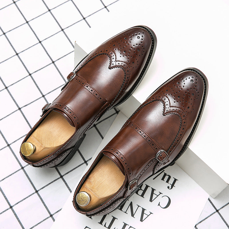 Damen elegante Doppel-Monk-Schuhe aus hochwertigem Leder R&B