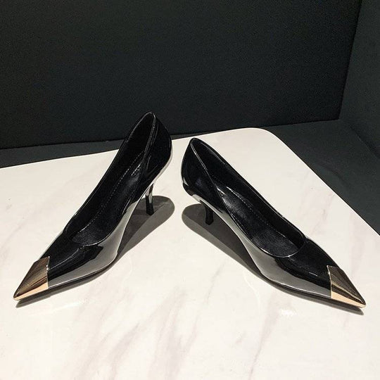 Damen elegante spitze Pumps mit metallic Akzenten R&B