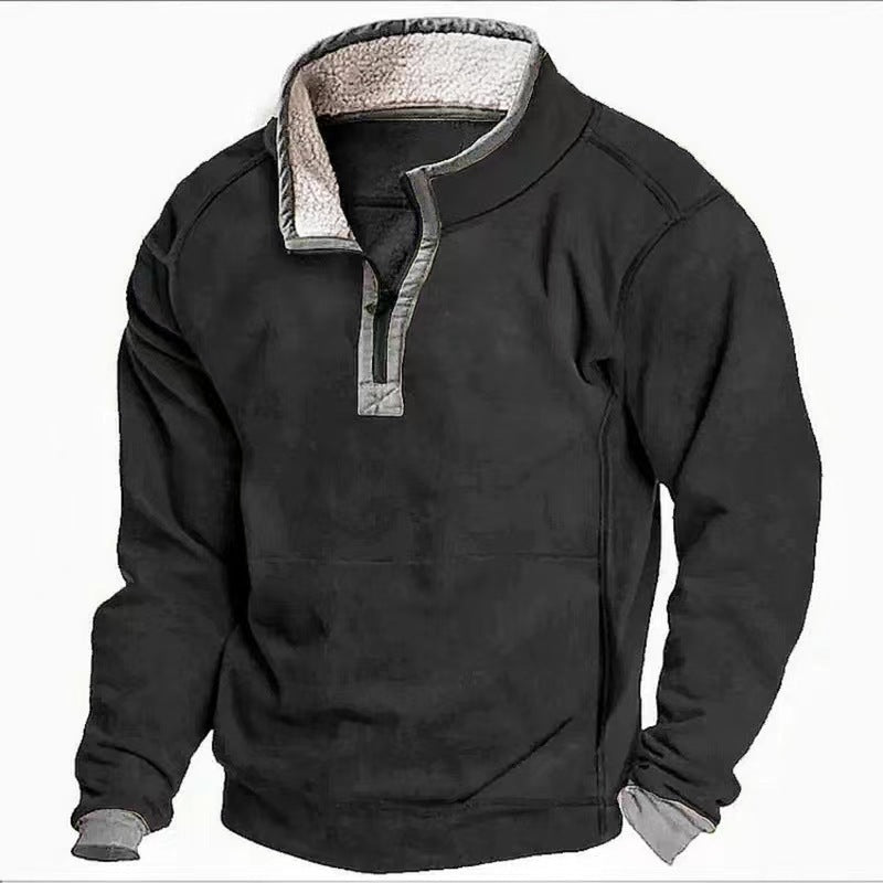 Herren Fleecesweater mit hochgeschlossenem Kragen und praktischem Reißverschluss R&B