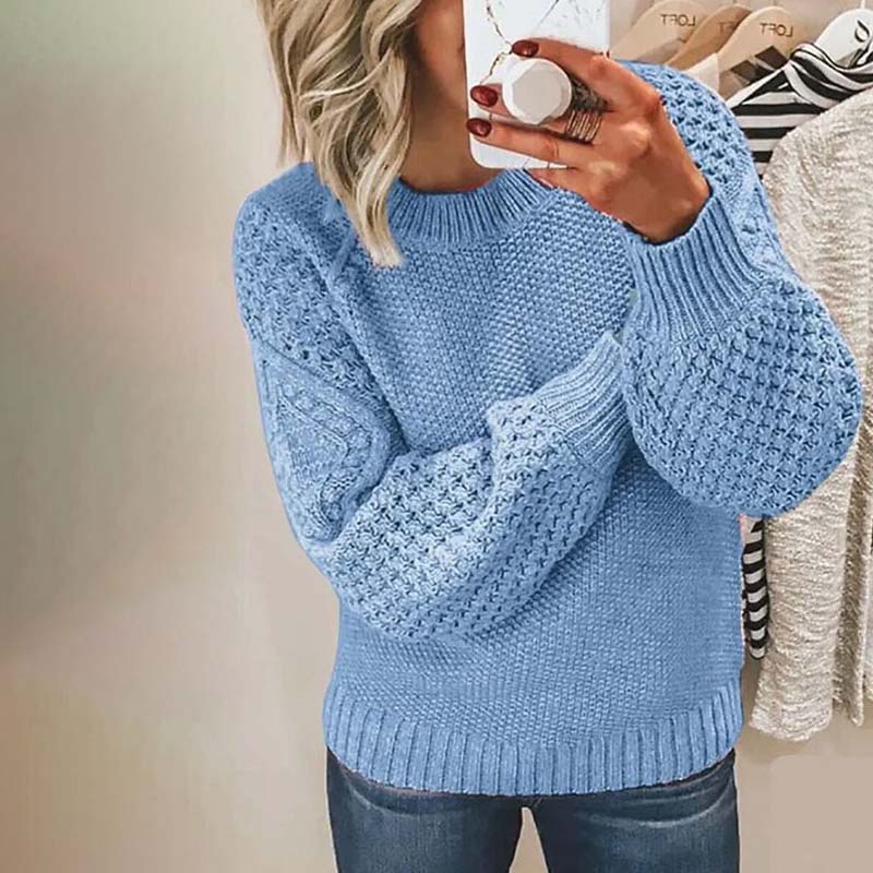 R&B | Einfarbiger Strickpullover