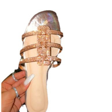 Damen glamouröse Riemchen-Sandalen mit funkelnden Strass-Applikationen R&B