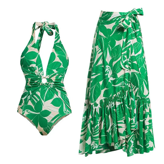 Damen Einteiler Badeanzug mit floralem Design und raffinierter Taillierung R&B