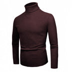 Damen eleganter Strickpullover mit hohem Kragen und feiner Rippenstruktur R&B