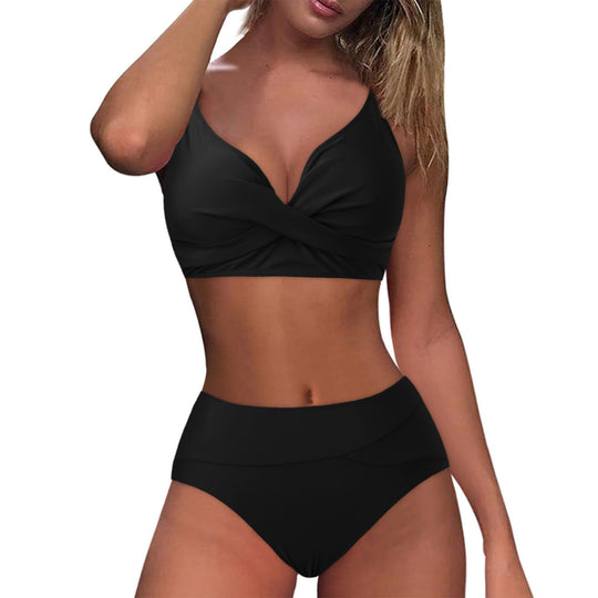 Damen Hochtailliertes Bikini-Set mit raffiniertem Twist-Oberteil R&B