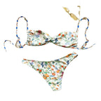 Damen Verschnörkelter Bikini mit floralem Design R&B
