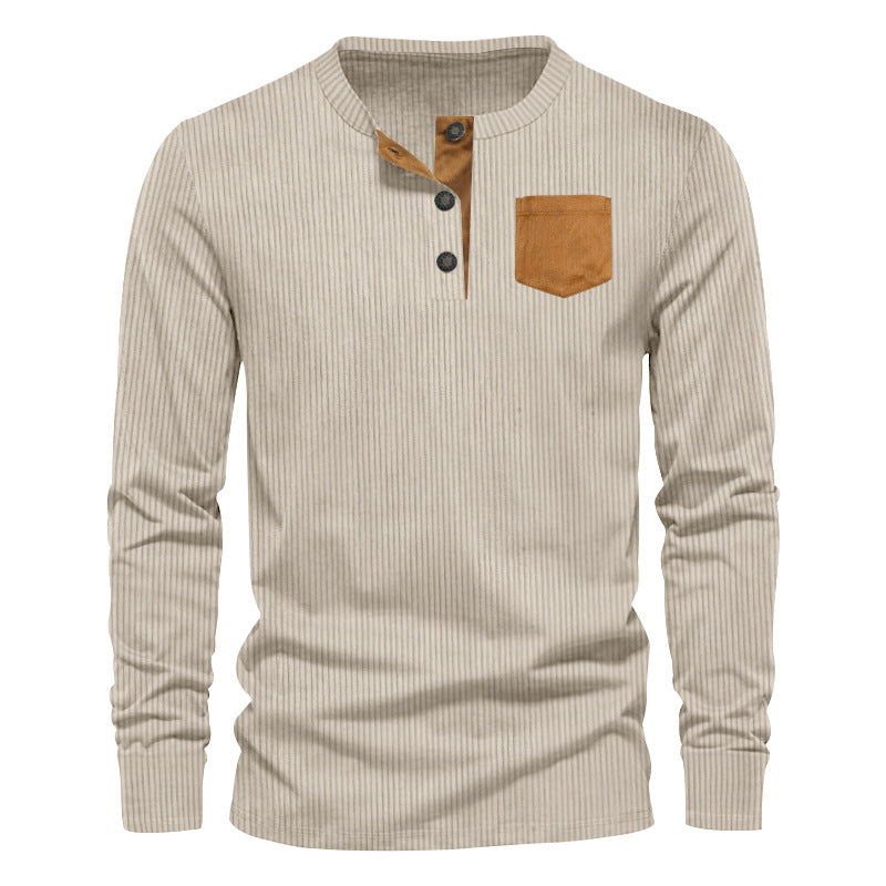 Herren Langarmshirt mit strukturiertem Rippdesign R&B