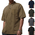 Herren Poloshirt mit strukturiertem Design und praktischer Brusttasche