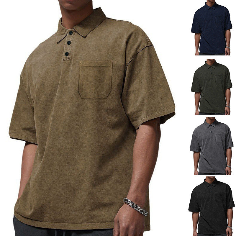 Herren Poloshirt mit strukturiertem Design und praktischer Brusttasche