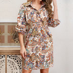 Damen Hemdblusenkleid mit Paisleymuster und Bindedetail R&B