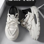 Damen Chunky Sneakers mit atmungsaktiver Mesh-Oberfläche und gepolsterter Sohle R&B