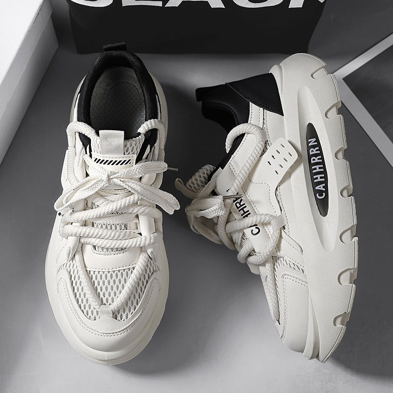 Damen Chunky Sneakers mit atmungsaktiver Mesh-Oberfläche und gepolsterter Sohle R&B