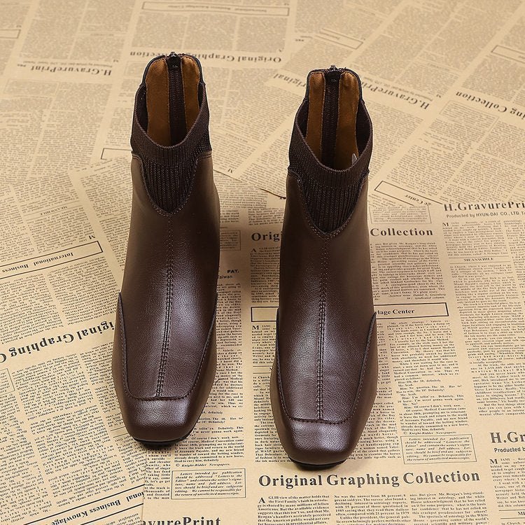 Damen elegante Chelsea-Stiefeletten mit flexiblem Stretch-Einsatz R&B