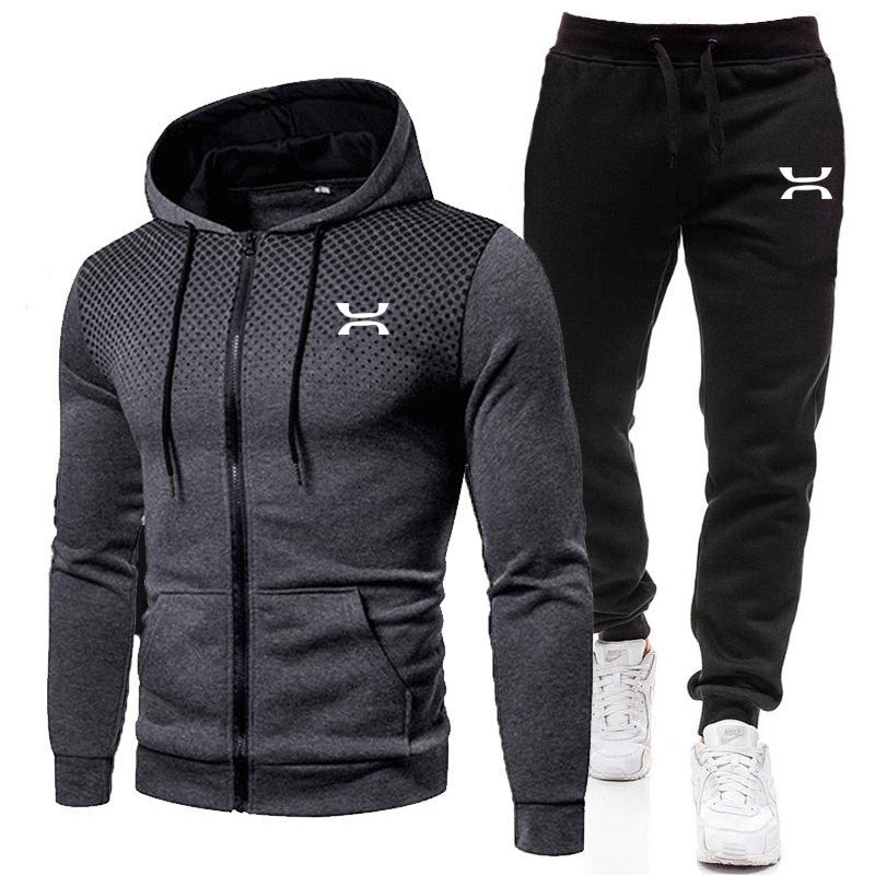 R&B Herren Sportanzug mit Reißverschluss-Hoodie und Jogginghose