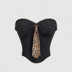 Damen Corsage mit modischem Tiermuster und tailliertem Schnitt R&B