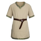 Damen Mittelalterliches Kleid mit dekorativem Kragen und Gürtel