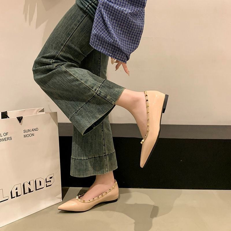 Damen elegante Ballerinas mit modischer Zierverzierung und schmaler Silhouette R&B