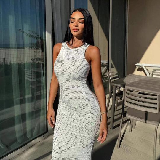 Damen Figurbetontes Abendkleid mit Glitzerakzenten R&B