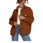 Damen Oversized Jacke aus weichem Stoff mit praktischen Taschen R&B