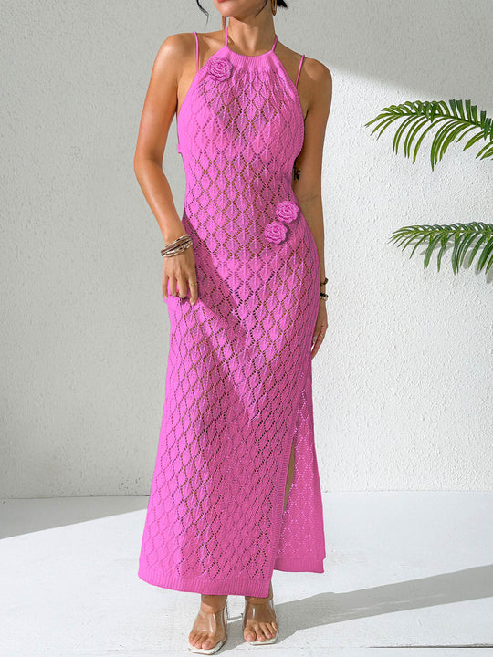 Damen eleganter Häkel-Maxikleid R&B