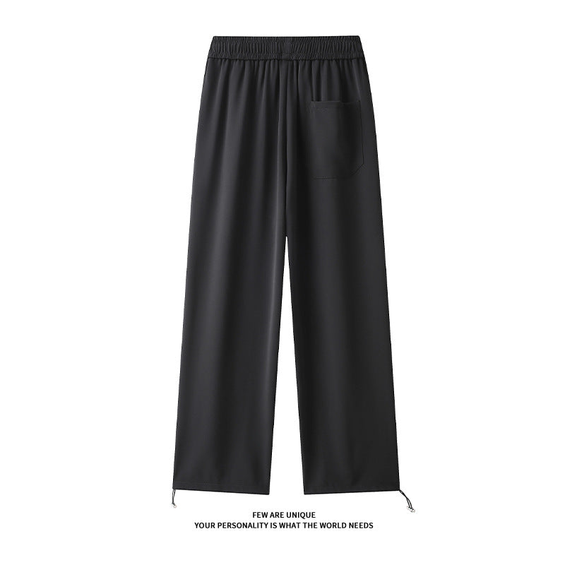 Damen Weitgeschnittene Freizeithose mit elastischem Bund und verstellbarem Kordelzug R&B
