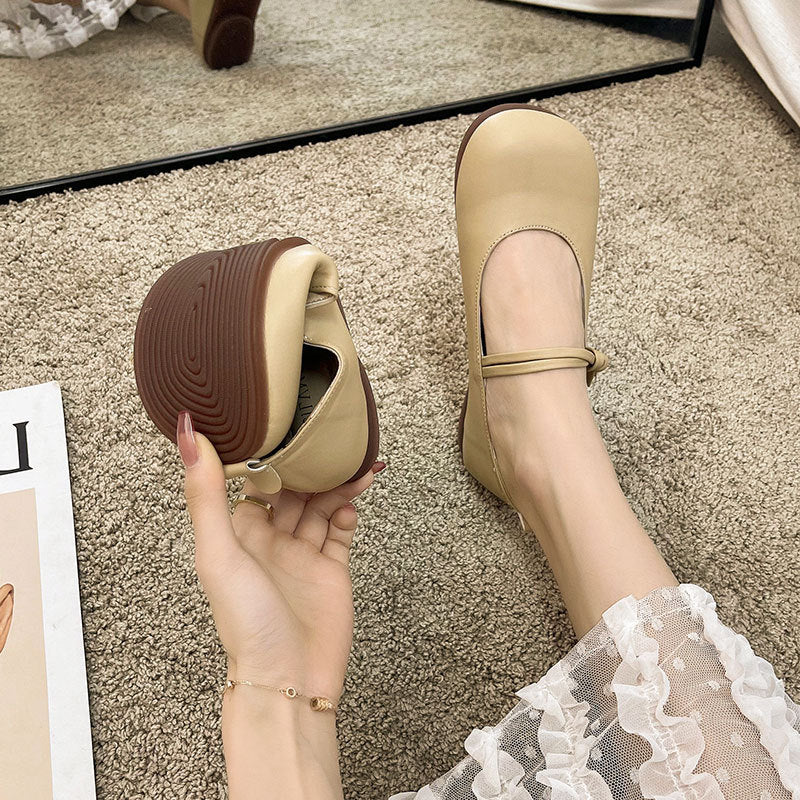 Damen Bequeme und elegante Ballerinas mit verstellbarem Riemen und weicher Innensohle R&B
