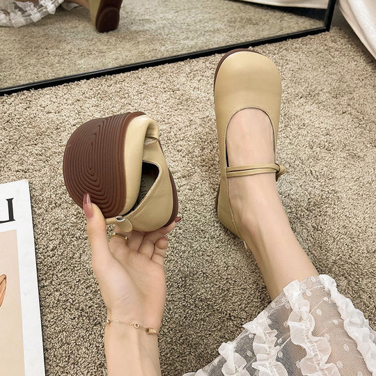 Damen Bequeme und elegante Ballerinas mit verstellbarem Riemen und weicher Innensohle R&B