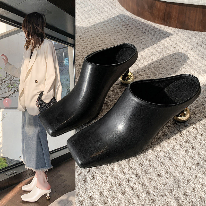 Damen Elegante Mules mit modischem Kugelabsatz R&B