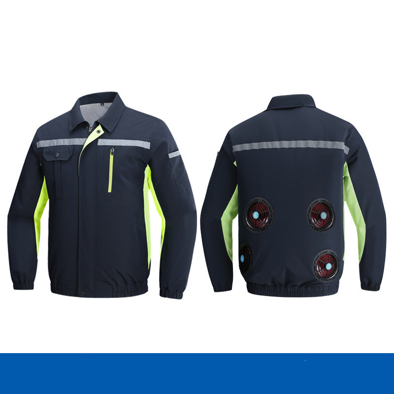Herren nan atmungsaktive Arbeitsjacke mit integrierten Rückenlüftern und reflektierenden Streifen R&B