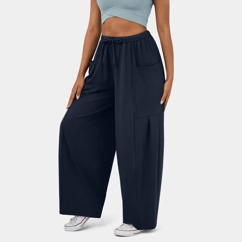 Damen Weite Freizeit-Hose mit elastischem Bund und praktischen Taschen R&B