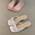 Damen elegante Sling-Sandalen mit modischem Rüschendetail R&B
