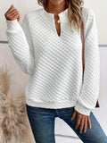 Damen modischer Stehkragen-Pullover mit strukturiertem Design R&B