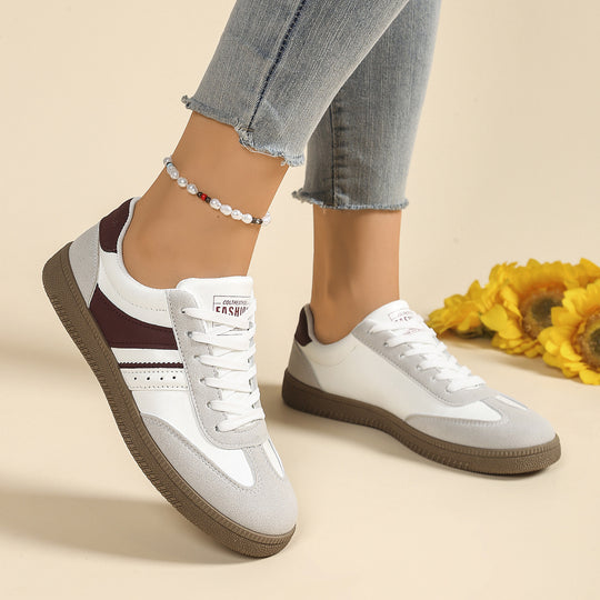 Damen Sportliche Sneakers mit hochwertiger Leder-Verarbeitung und rutschfester Gummisohle R&B