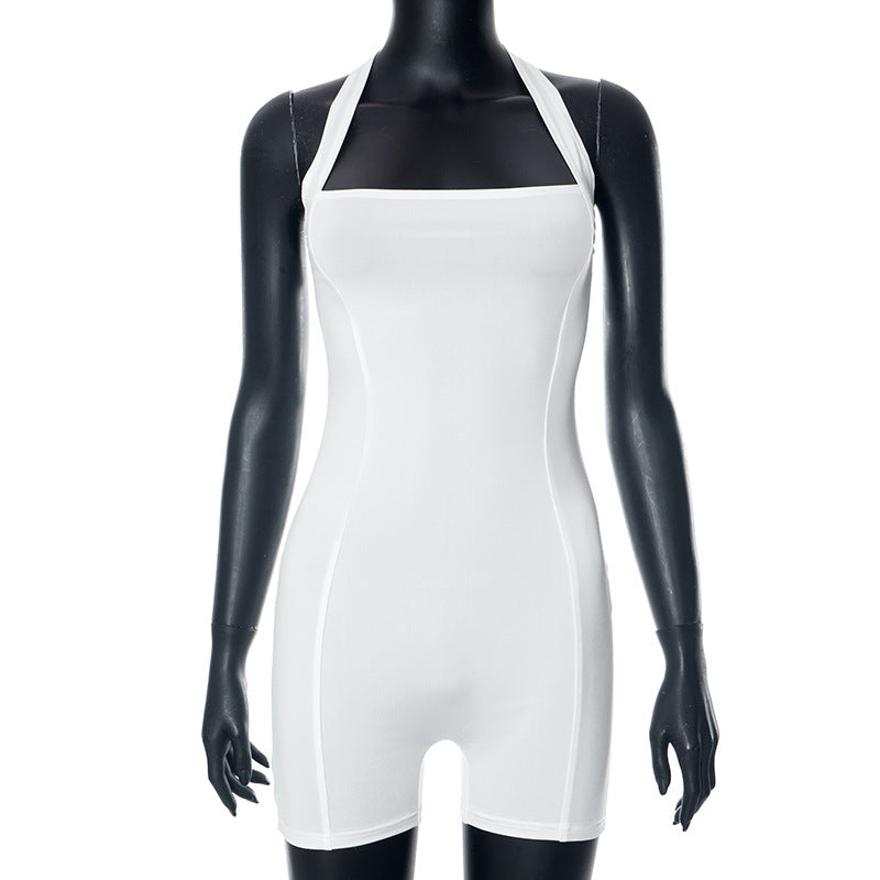 Damen figurbetonter Jumpsuit mit schulterfreiem Design R&B