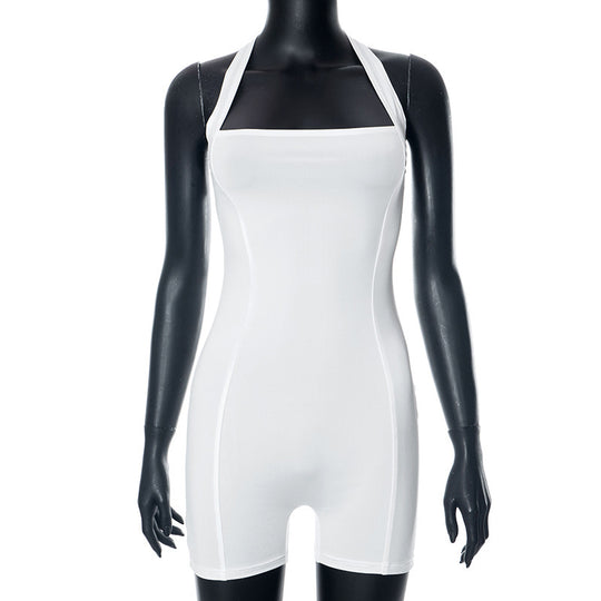 Damen figurbetonter Jumpsuit mit schulterfreiem Design R&B
