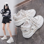 Damen Sportliche Chunky Sneakers mit atmungsaktiver Mesh-Oberfläche und gepolsterter Sohle R&B