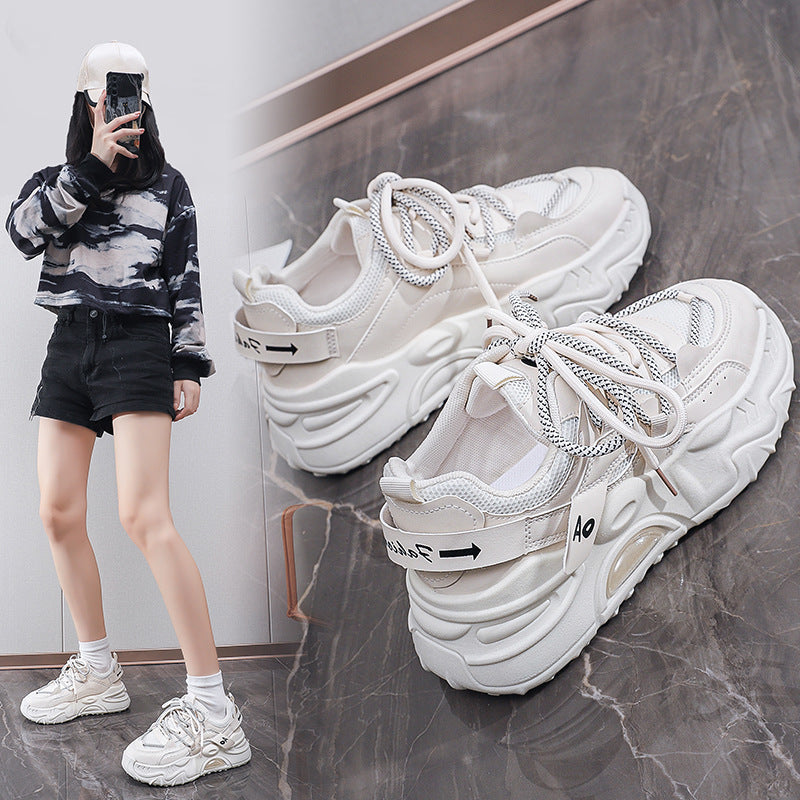 Damen Sportliche Chunky Sneakers mit atmungsaktiver Mesh-Oberfläche und gepolsterter Sohle R&B