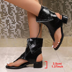 Damen Offene Stiefelsandalen mit Reißverschluss und modernem Design R&B