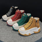 Damen hohe Sneaker mit modischem Reißverschluss und sportlicher Sohle EB