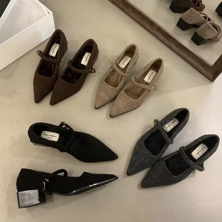 Damen elegante Ballerina-Schuhe mit modischem Riemchen und komfortabler Innensohle R&B