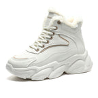 Damen warme High-Top Sneakers mit kuscheligem Innenfutter und robustem Sohlenprofil R&B